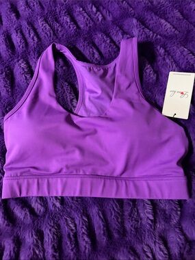 Soft Support Purple Racerback Sports Bra by